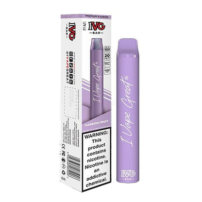 IVG MAX BAR DISPOSABLE POD–PASSION FRUIT–3000 PUFFS (30MG-50MG)