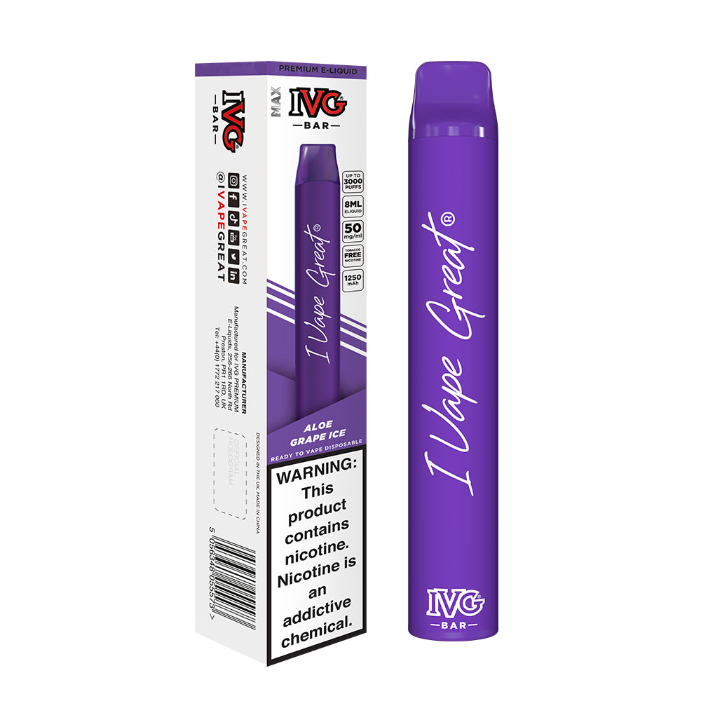 IVG Max Aloe Grape Ice Disposable Vape – 3000Puff